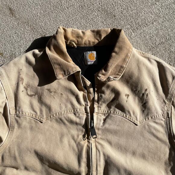90’s Carhartt Santa Fe Tan Thrashed Jacket - Picture 2 of 5